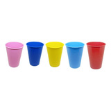 Set 20 Vasos 225cc Reutilizables Plasticos Irrompibles Color