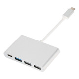 Concentrador De 3 Puertos Usb 3.1 Usb-c De Cablecc Con Carga