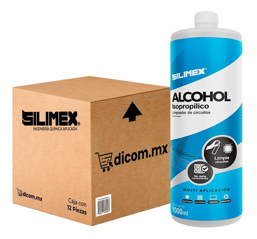 Silimex Alcohol Isopropílico 1 Litro 99% Puro - Caja Máster