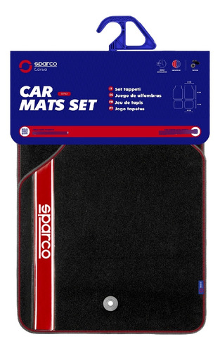 Tapete Para Auto, Car Mat Set, Sparco Corsa. 03763brs