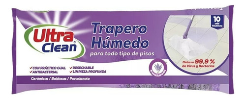 Trapero Húmedo - Ultra Clean - Aroma Lavanda Color Blanco