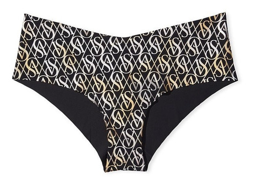 Victoria's Secret Sexy Panty Negro Logo Dorado Vs 402573
