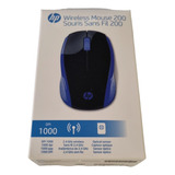 Mouse Óptico Inalambrico Hp 200 Azul 1000 Dpi 10mts 2.4ghz