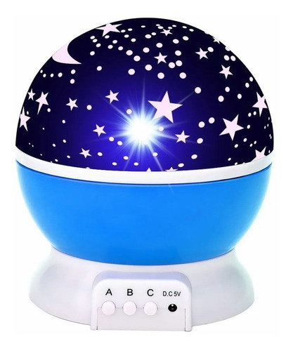 Lampara Proyector Noche Mesa Buro Estrellas Espacio Niños Color De La Estructura Azul Estrellas