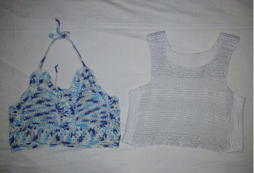 Pack X 2 Musculosas Tops Xl Tejidos Crochet