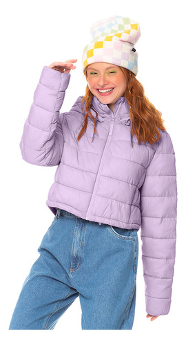 Jaqueta Casaco Infantil Bobojaco Menina Puffer Capuz Minty