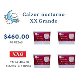 Calzon Desechable   Adulto  Nocturno Talla  Xxl  40 Piezas C