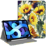 Funda Para iPad Air 5 10.9 PuLG A2588/a2589/a2591 Girasoles