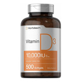 Vitamina D 3 X 10,000 Ui X 500 Cáps Rinde 8 Meses Usa