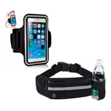 Kit Capa De Braço Porta Celular P/ Corrida + Pochete Sport