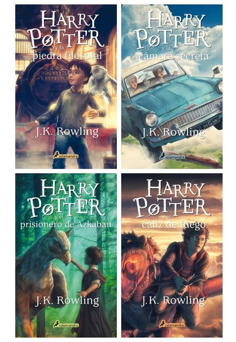 Harry Potter Lote 4 Libros Del 1 2 3 Y 4 T Blanda Salamandra
