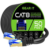 Cable De Ethernet Cat8 Exterior (50 Pies), Resistente A...
