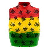 Cropped Regata Gola Alta Cannabis Reggae Jamaica Raveup