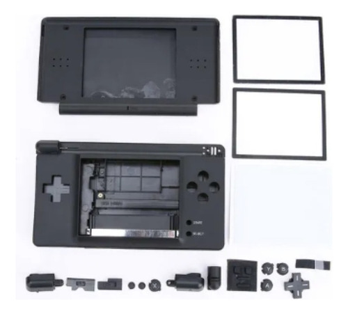 Carcasa Compatible Con Nintendo Ds Lite Completa Negro