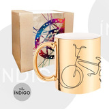 Mug Ciclista Cerámica Espejo  + Empaque Personalizado