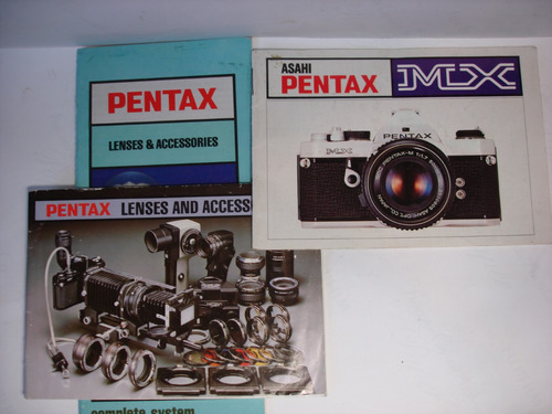 Pentax Mx Manual Original Impreso Ingles + Folleto Lentes 