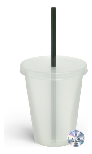 Pack 15 Mini Vasos Reutilizables Con Popote Bebida Fría 16oz