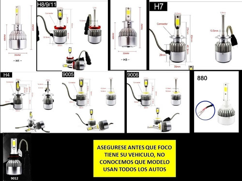 Kit De 2 Luces Delanteras De Coche Cob H4 9007 H7 Led