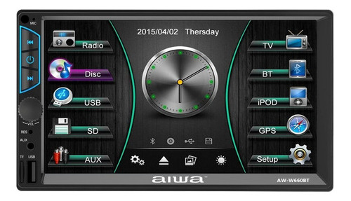 Radio Auto 2 Din Mirrorlink Touch De 7'' Aiwa W660bt