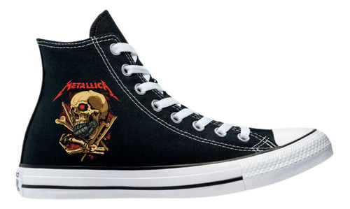 Tenis Converse Chuck Taylor All Star Bota Metallica Cráneon