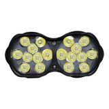 Faro 18 Led Doble Gemelo Moto Luz Fijo Y Estrobo