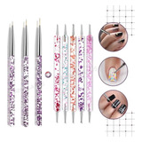 Combo De Pincel Decoración Para Uñas Manicura Dotting Liner