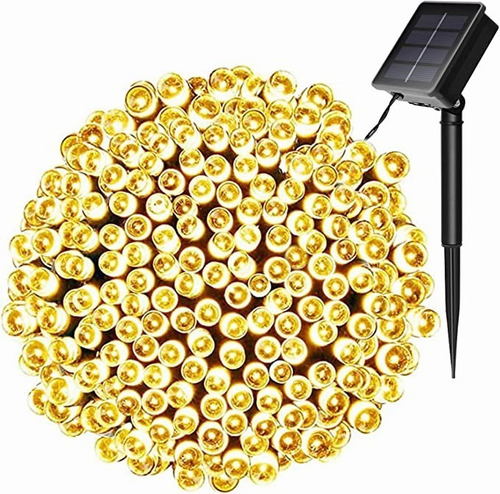 Serie Solar Navidad 100 Leds 12m Exterior Impermeable Recarg