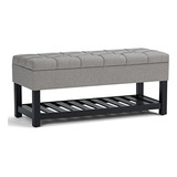 Saxon 44 Inch Wide Rectangle Storage Ottoman Bench With...