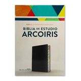 Biblia De Estudio Arcoiris Negro Símil Piel C / Índice 