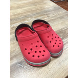 Crocs Rosa/ Fucsia Linea Blancas Talle 33 Sandalias Ojotas  