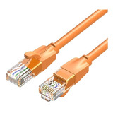 Cable De Red Vention Cat6 Certificado - 1 Metro - Reforzado - Premium Patch Cord - Utp Rj45 Ethernet 1000 Mbps - 250 Mhz - Cobre - Pc - Notebook - Servidores - Camaras Seguridad - Naranja - Ibeof