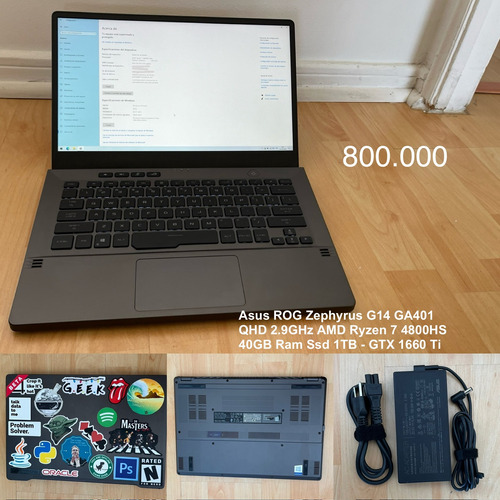 Laptop Asus G14 Ga401 Ryzen 7 4800hs + Gtx1660ti