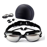 Gafas De Natación Kit 5 En 1, Nadar Protección Uv Antivaho Color Negro