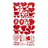 Stickers De Corazones Holográfico Amor Amistad San Valentín 
