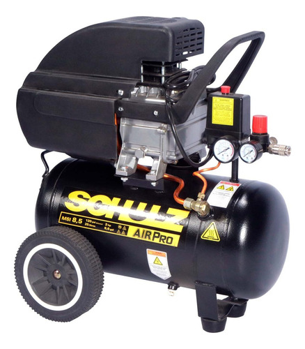 Compresor De Aire Eléctrico Portátil Schulz Air Pro Msi 8,5/25 Monofásico 25l 2hp 220v Negro