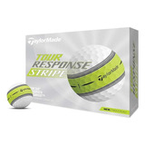 Pelotas Golf Taylormade Tour Response Stripe X12 Color Blanco C/amarillo