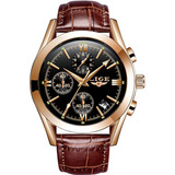 Lige Original Moda Casual Reloj Hombre Fecha Impermeable