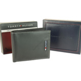 Billetera Tommy Hilfiger Hombre Cuero Original Negra