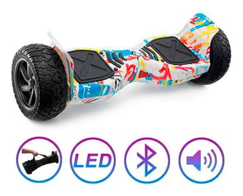 Hoverboard Cross Off-road 8.5 Polegadas Led Cor Grafite