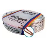 Mil.cabos Fio Bicolor Cristal 2x2,5mm 100 Metros Paralelo Polarizado