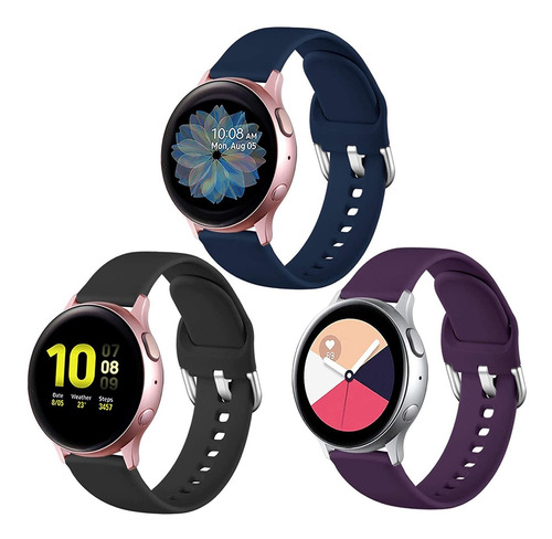 3 Mallas P/ Samsung Watch Active 1 Y 2 (3 41mm) Small Fr