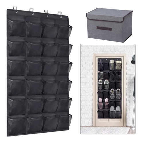 Zapatera Organizador Colgante Para Puerta 24bolsa+cajas Ropa