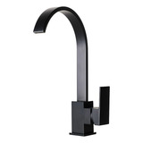 Griferia Canilla Cocina Baño Monocomando Negra Premium Color Negro