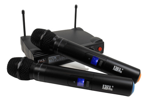 Microfone Duplo Profissional Sem Fio Uhf Jwl U-585 Plus 