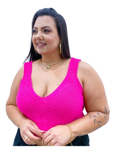 Kit 5 Cropped Feminino Plus Size Top Tricot Modal Revenda 