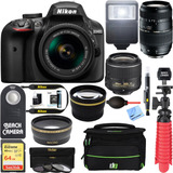 Cámara Dslr Nikon D3400 De 24.2 Mp Incluye Lente 18-55mm