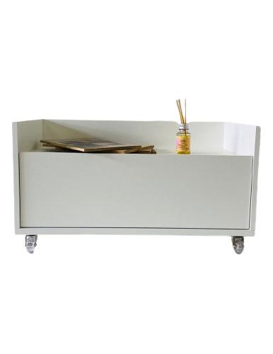 Gabinete De Banheiro C/ Rodinhas De Silicone Branco 70cm Mdf