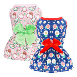 . 2pcs Vestido Floral De Verano Cat And Dog