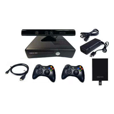 Microsoft Xbox 360 Kinect Slim 2ctrl 500gb 200multijuegos Color Negro - Bueno (Reacondicionado) | Meses sin interés