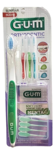 Gum Cepillo Dental Orthodoncia Kit 6 Utilidades! Soft Picks